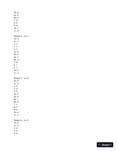 NIH Stroke Scale � All Test Groups A-F (patients 1-6) with Answers (18 Solved Questions) - Page 5 preview image