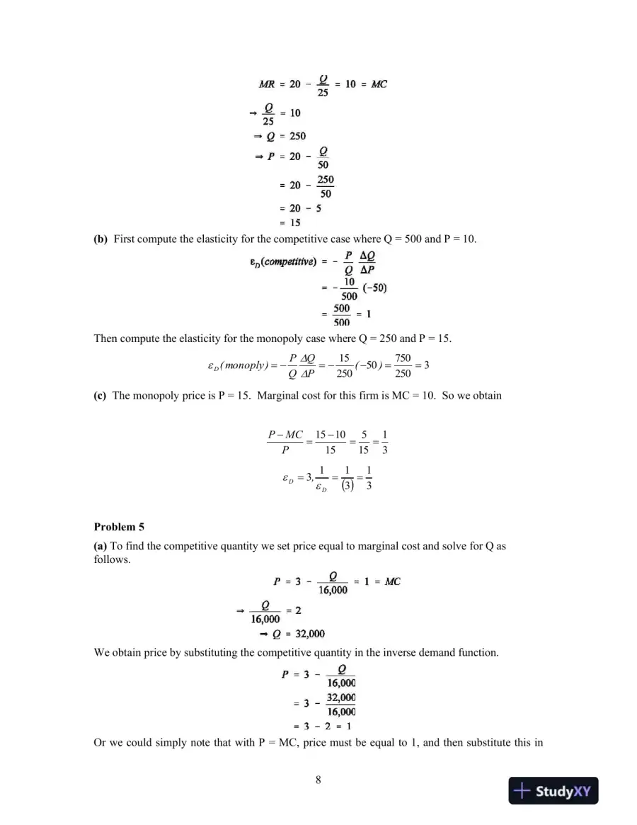 Solution Manual For Industrial Organization: Contemporary Theory and Empirical Applications, 5th Edition, page 9