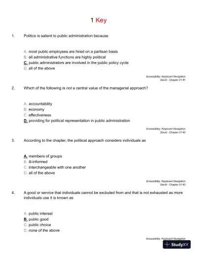 Public Administration: Understanding Management, Politics, and Law in the Public Sector 8th Edition Solution Manual - Page 10 preview image
