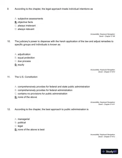 Public Administration: Understanding Management, Politics, and Law in the Public Sector 8th Edition Solution Manual - Page 12 preview image