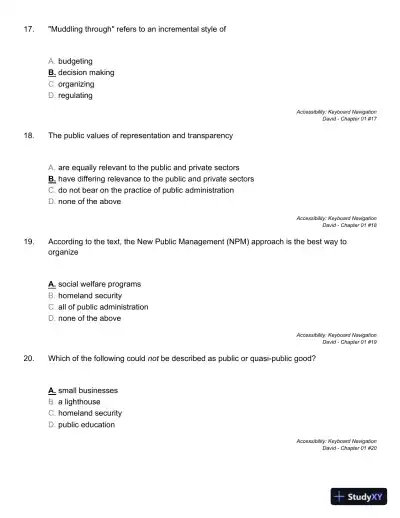 Public Administration: Understanding Management, Politics, and Law in the Public Sector 8th Edition Solution Manual - Page 14 preview image