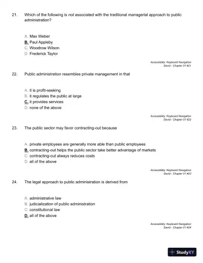 Public Administration: Understanding Management, Politics, and Law in the Public Sector 8th Edition Solution Manual - Page 15 preview image