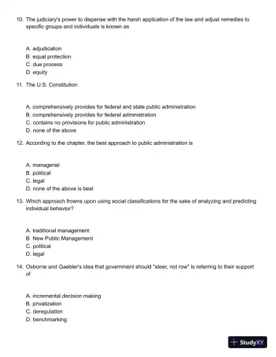 Public Administration: Understanding Management, Politics, and Law in the Public Sector 8th Edition Solution Manual - Page 4 preview image