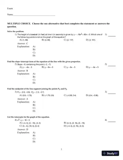 Test Bank For Precalculus, 11th Edition - Page 1 preview image