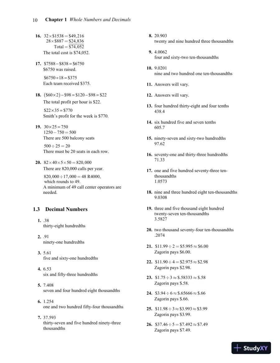 Solution Manual for Business Mathematics, 13th Edition, page 11