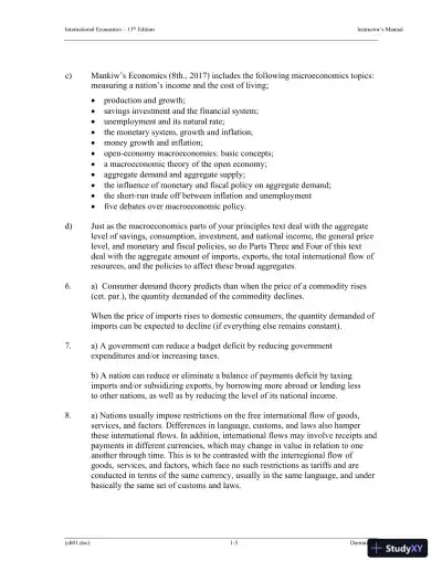 Solution Manual for International Economics, 13th Edition - Page 11 preview image