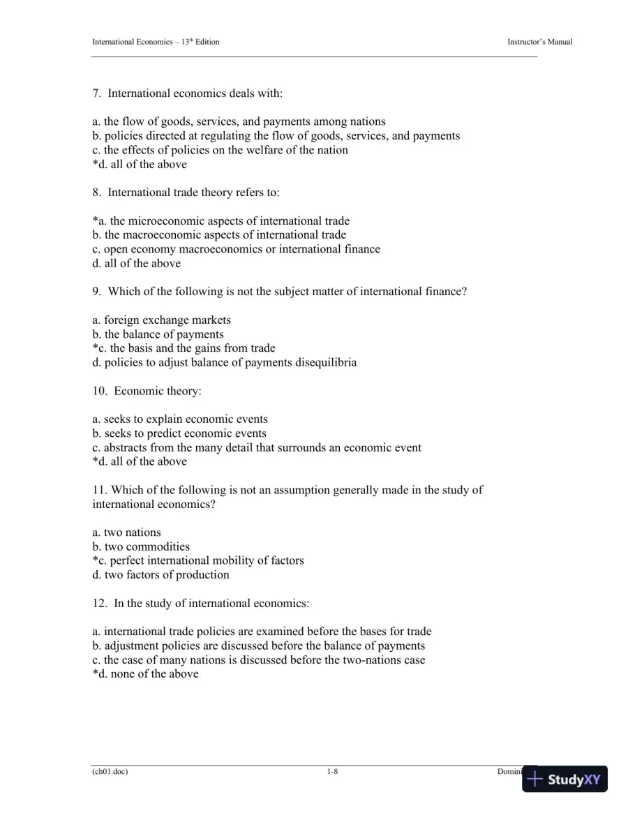 Solution Manual for International Economics, 13th Edition, page 14