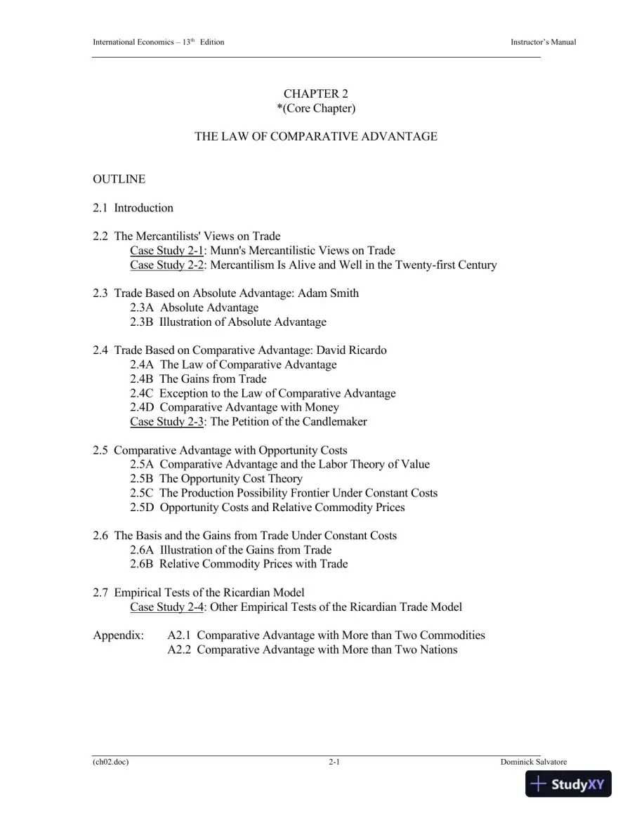 Solution Manual for International Economics, 13th Edition, page 16