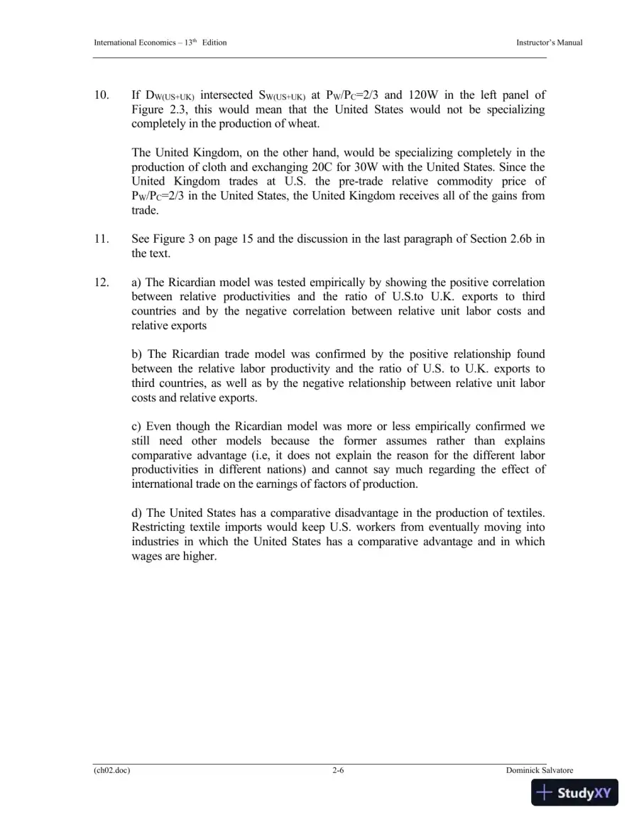 Solution Manual for International Economics, 13th Edition, page 21