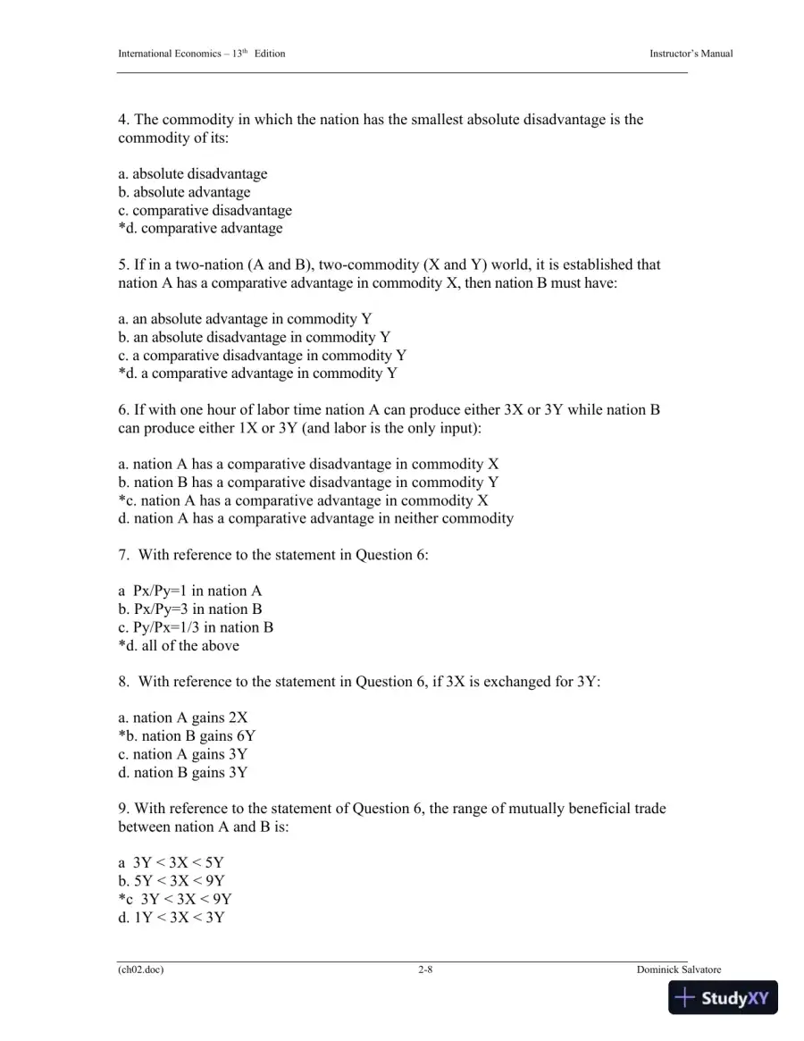 Solution Manual for International Economics, 13th Edition, page 23