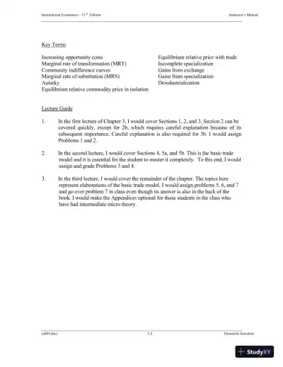 Solution Manual for International Economics, 13th Edition - Page 26 preview image