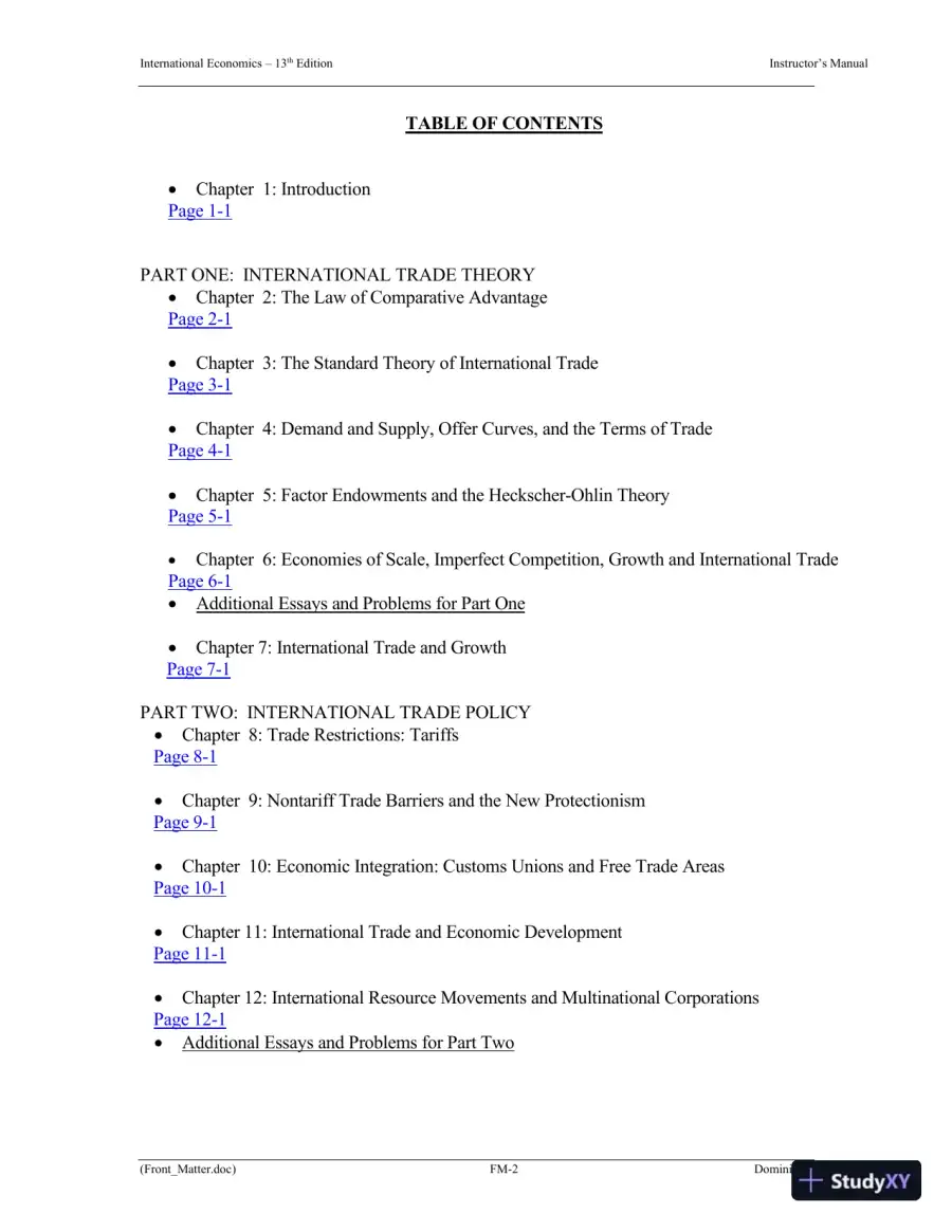 Solution Manual for International Economics, 13th Edition, page 3
