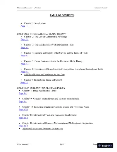Solution Manual for International Economics, 13th Edition - Page 3 preview image