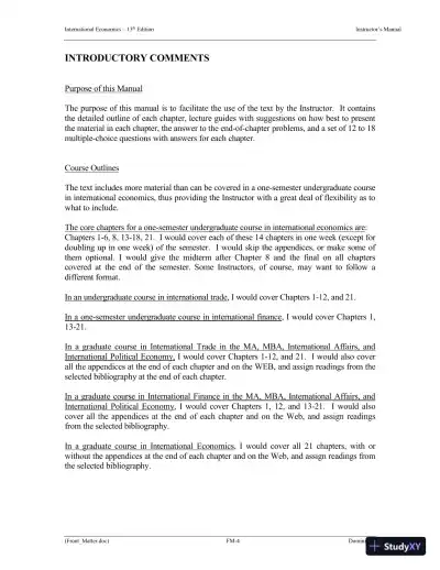 Solution Manual for International Economics, 13th Edition - Page 5 preview image