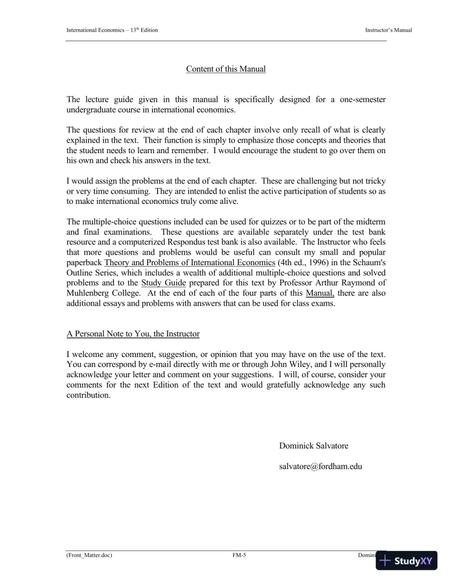 Solution Manual for International Economics, 13th Edition, page 6