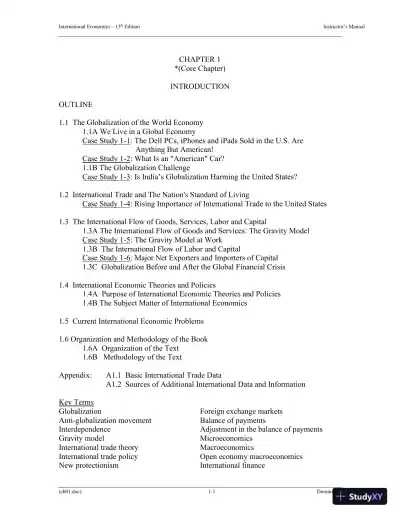 Solution Manual for International Economics, 13th Edition - Page 7 preview image