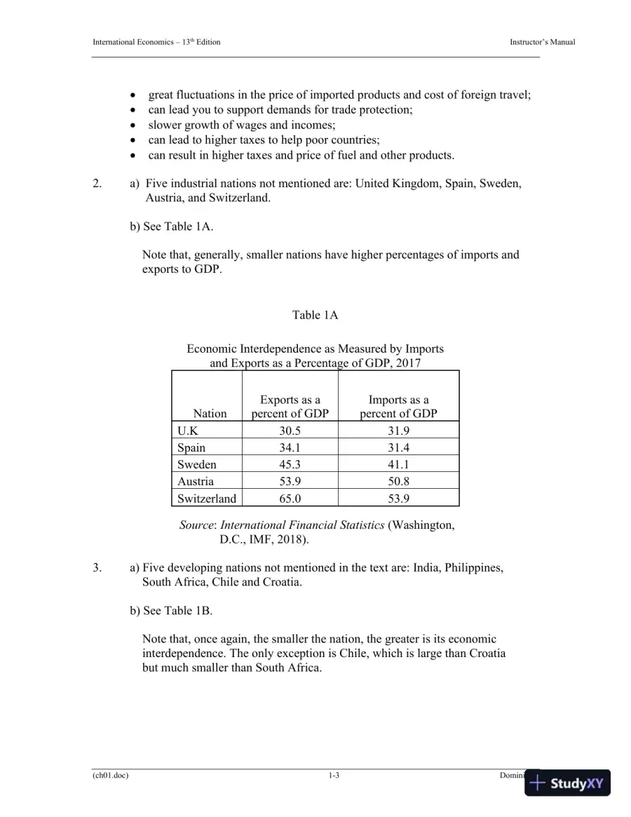 Solution Manual for International Economics, 13th Edition, page 9