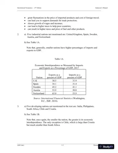 Solution Manual for International Economics, 13th Edition - Page 9 preview image