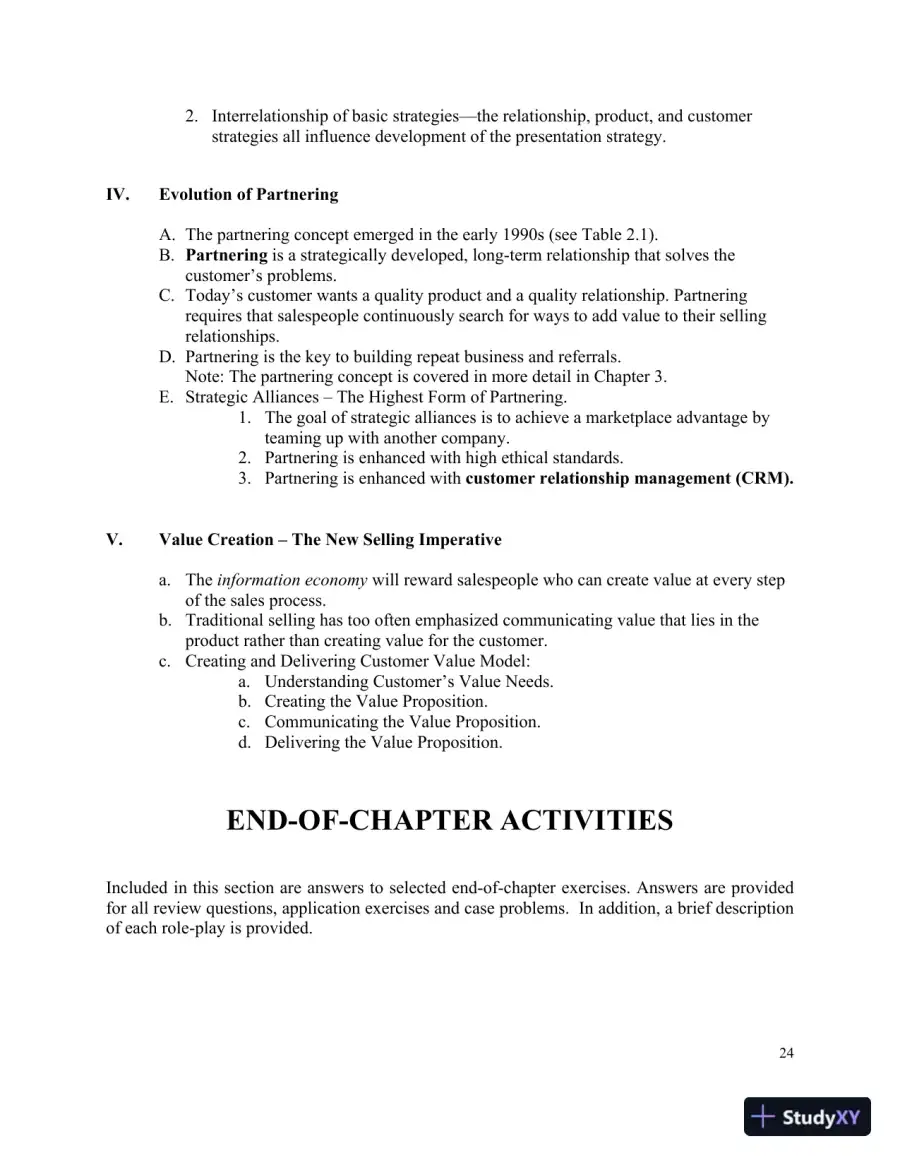 Selling Today: Creating Customer Value, Seventh Canadian Edition Solution Manual, page 13