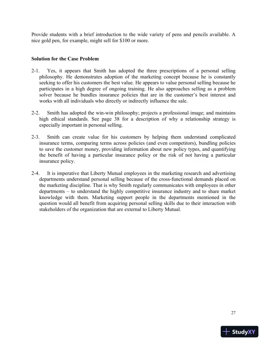 Selling Today: Creating Customer Value, Seventh Canadian Edition Solution Manual, page 16