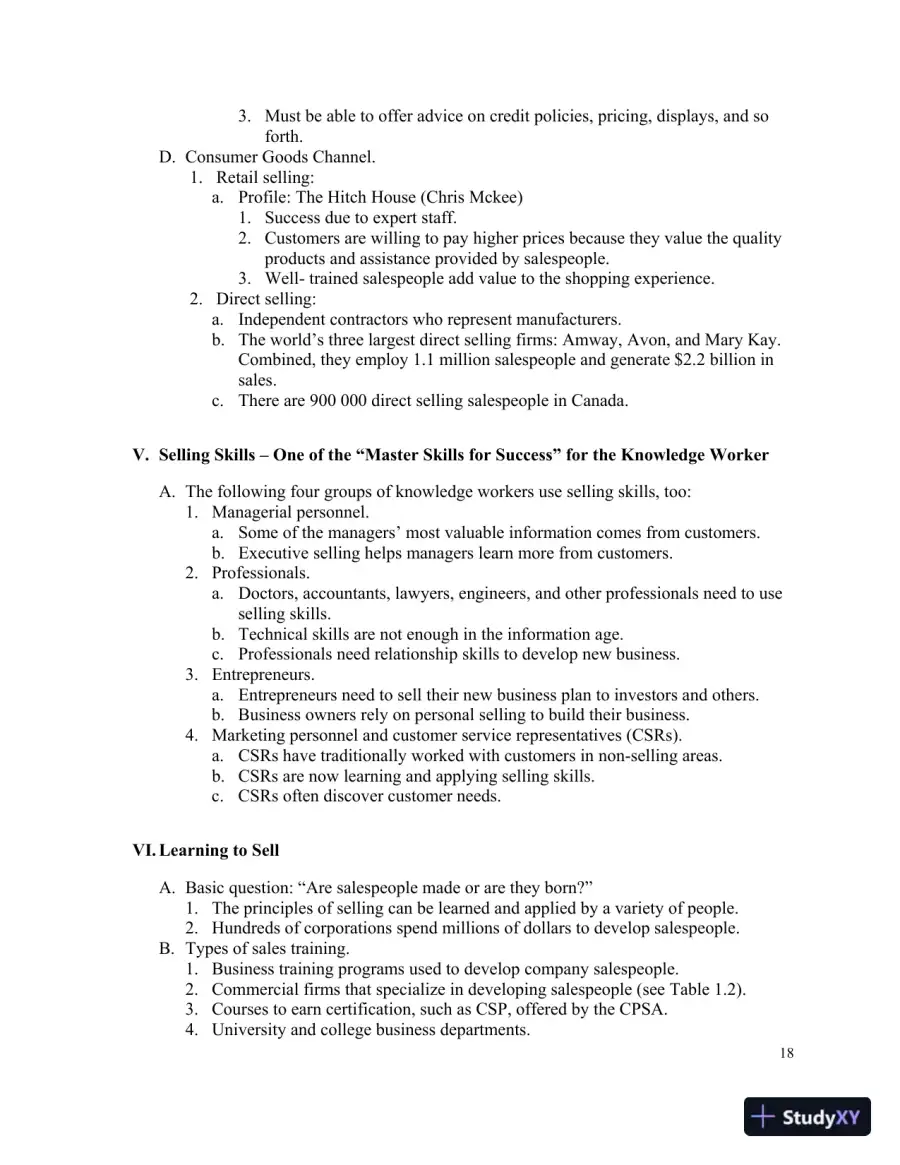 Selling Today: Creating Customer Value, Seventh Canadian Edition Solution Manual, page 7