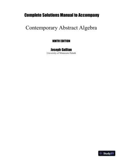 Solution Manual for Contemporary Abstract Algebra, 9th Edition - Page 1 preview image