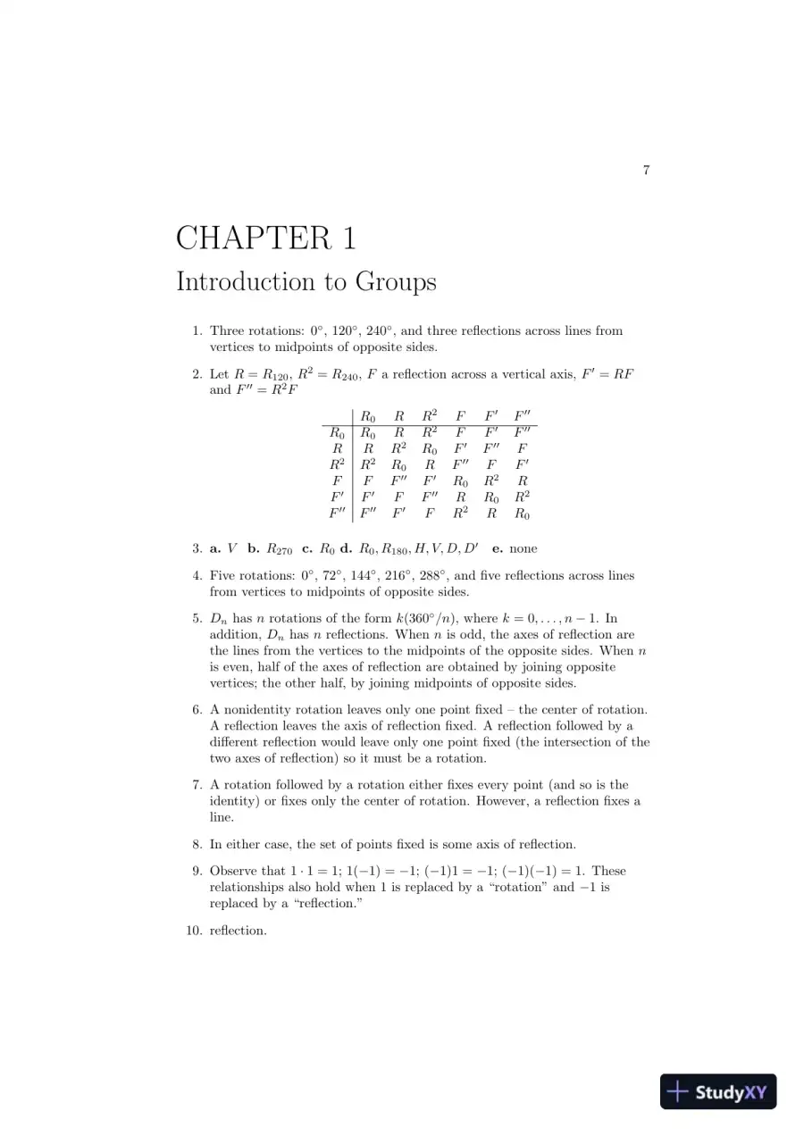 Solution Manual for Contemporary Abstract Algebra, 9th Edition, page 11
