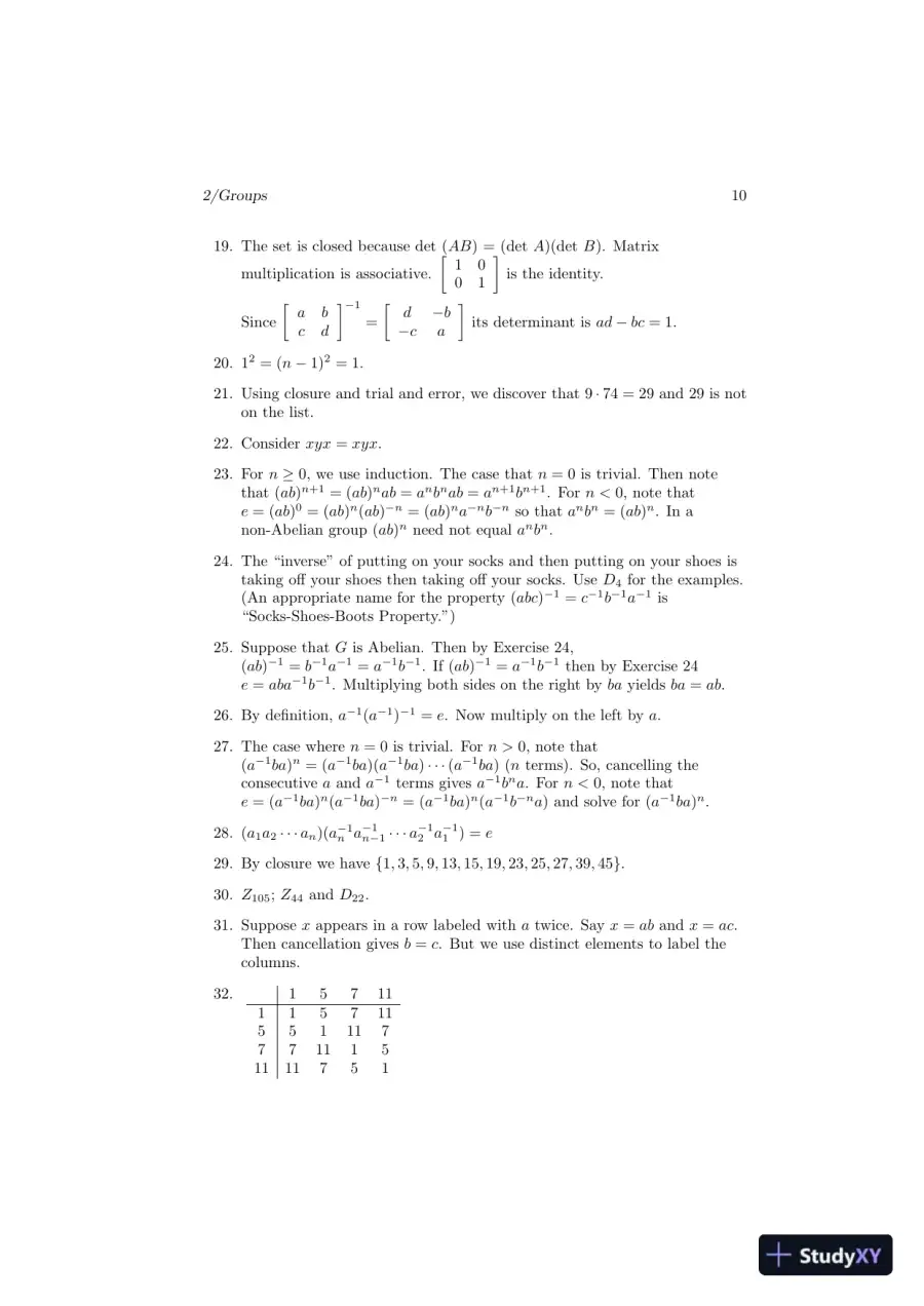 Solution Manual for Contemporary Abstract Algebra, 9th Edition, page 14