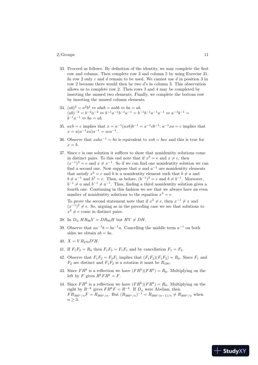 Solution Manual for Contemporary Abstract Algebra, 9th Edition, page 15