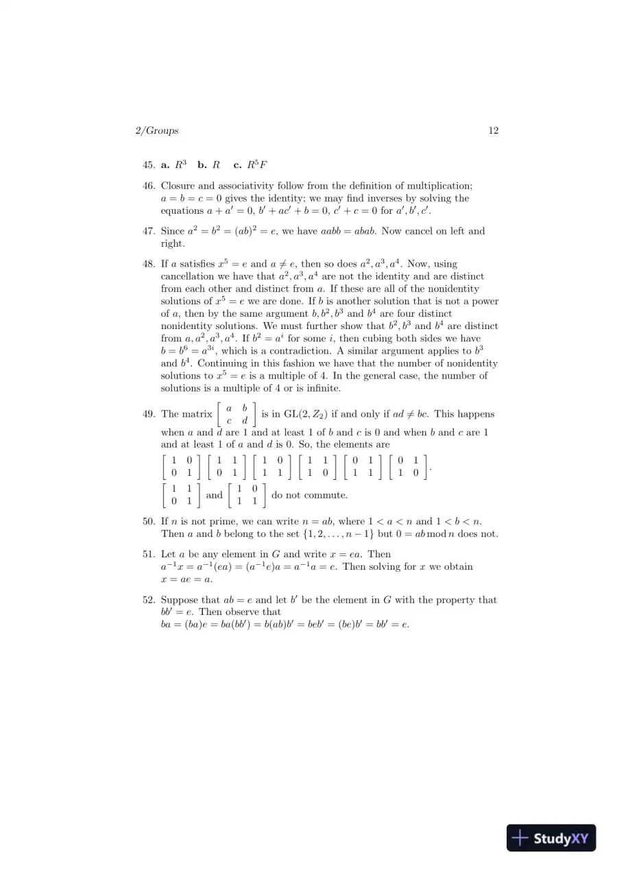 Solution Manual for Contemporary Abstract Algebra, 9th Edition, page 16