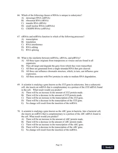 Test Bank For Genetics: A Conceptual Approach, 6th Edition - Page 17 preview image
