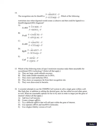 Test Bank For Genetics: A Conceptual Approach, 6th Edition - Page 24 preview image