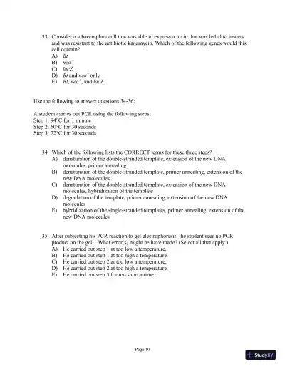 Test Bank For Genetics: A Conceptual Approach, 6th Edition - Page 30 preview image