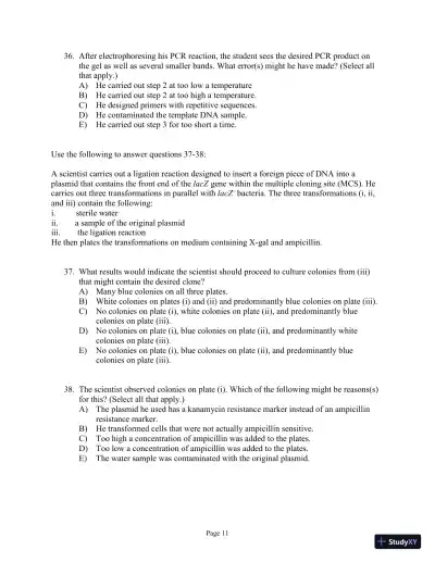 Test Bank For Genetics: A Conceptual Approach, 6th Edition - Page 31 preview image