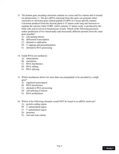 Test Bank For Genetics: A Conceptual Approach, 6th Edition - Page 5 preview image