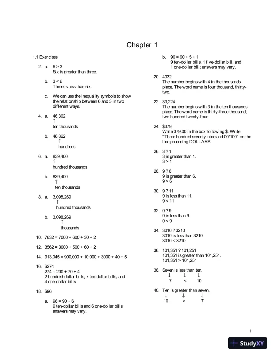 Solution Manual for Prealgebra, 6th Edition, page 4