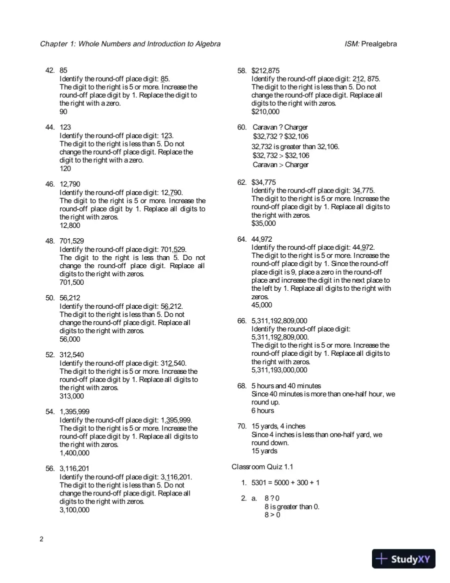 Solution Manual for Prealgebra, 6th Edition, page 5