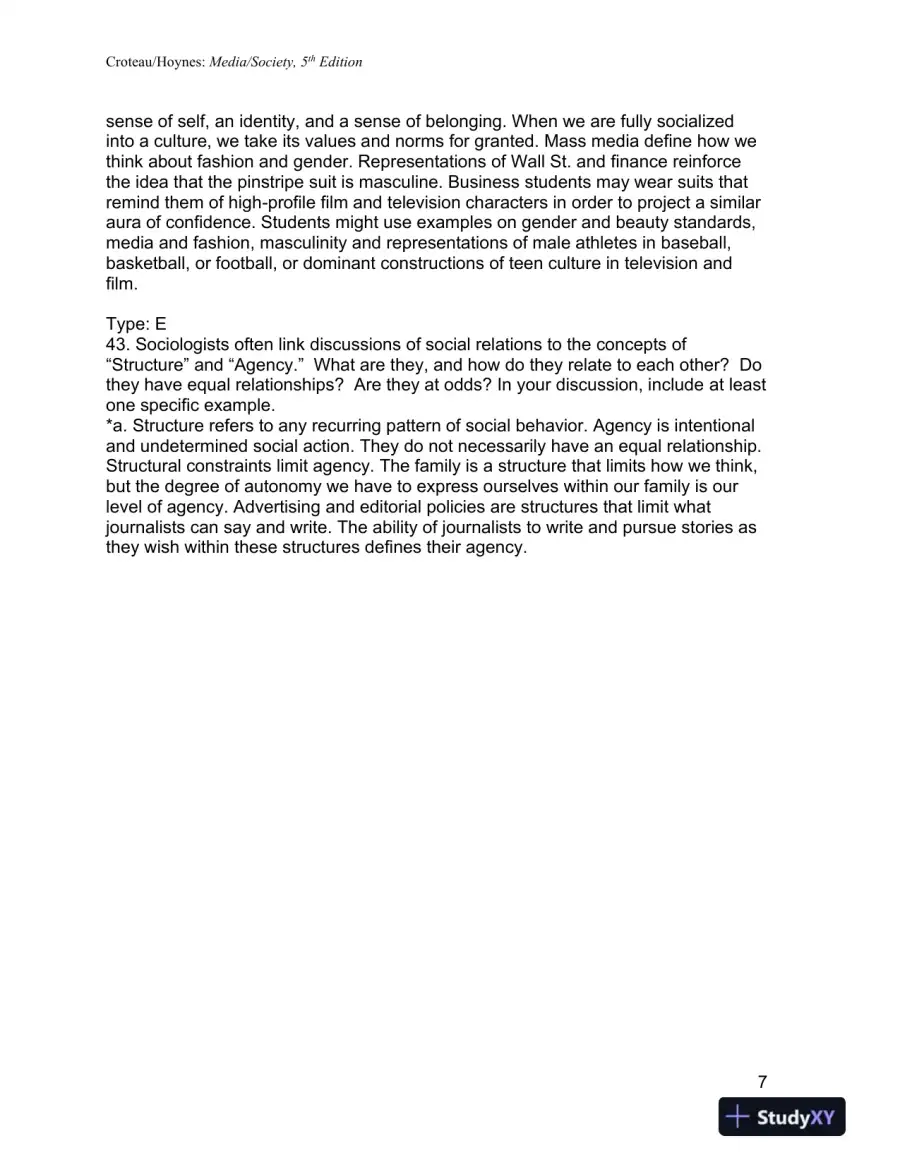 Media/Society: Industries, Images, and Audiences Fifth Edition Test Bank, page 8