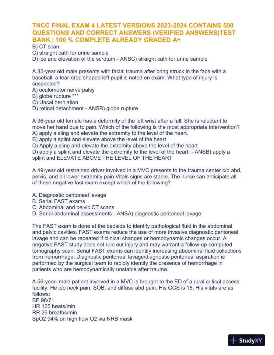 2023-2024 TNCC Final Practice Exam 4 with Answers (1343 Solved Questions), page 10