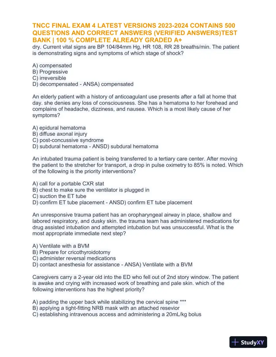 2023-2024 TNCC Final Practice Exam 4 with Answers (1343 Solved Questions), page 13