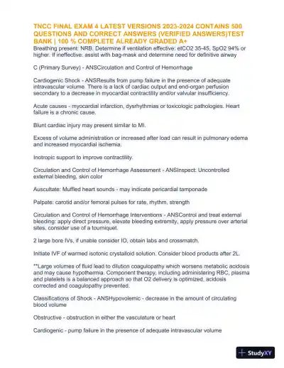 2023-2024 TNCC Final Practice Exam 4 with Answers (1343 Solved Questions) - Page 21 preview image
