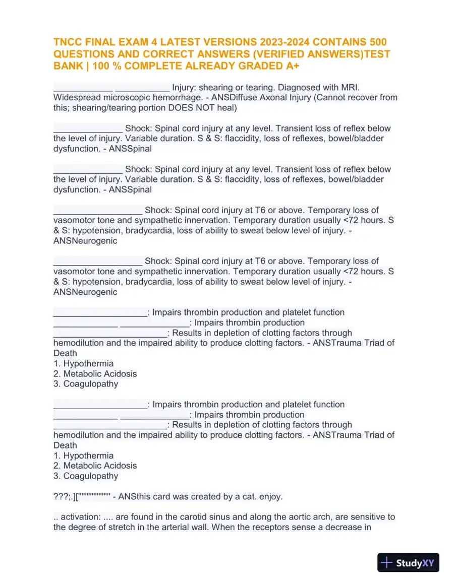 2023-2024 TNCC Final Practice Exam 4 with Answers (1343 Solved Questions), page 28