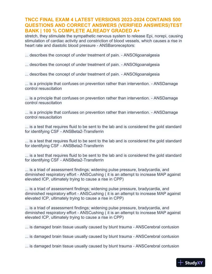 2023-2024 TNCC Final Practice Exam 4 with Answers (1343 Solved Questions), page 29