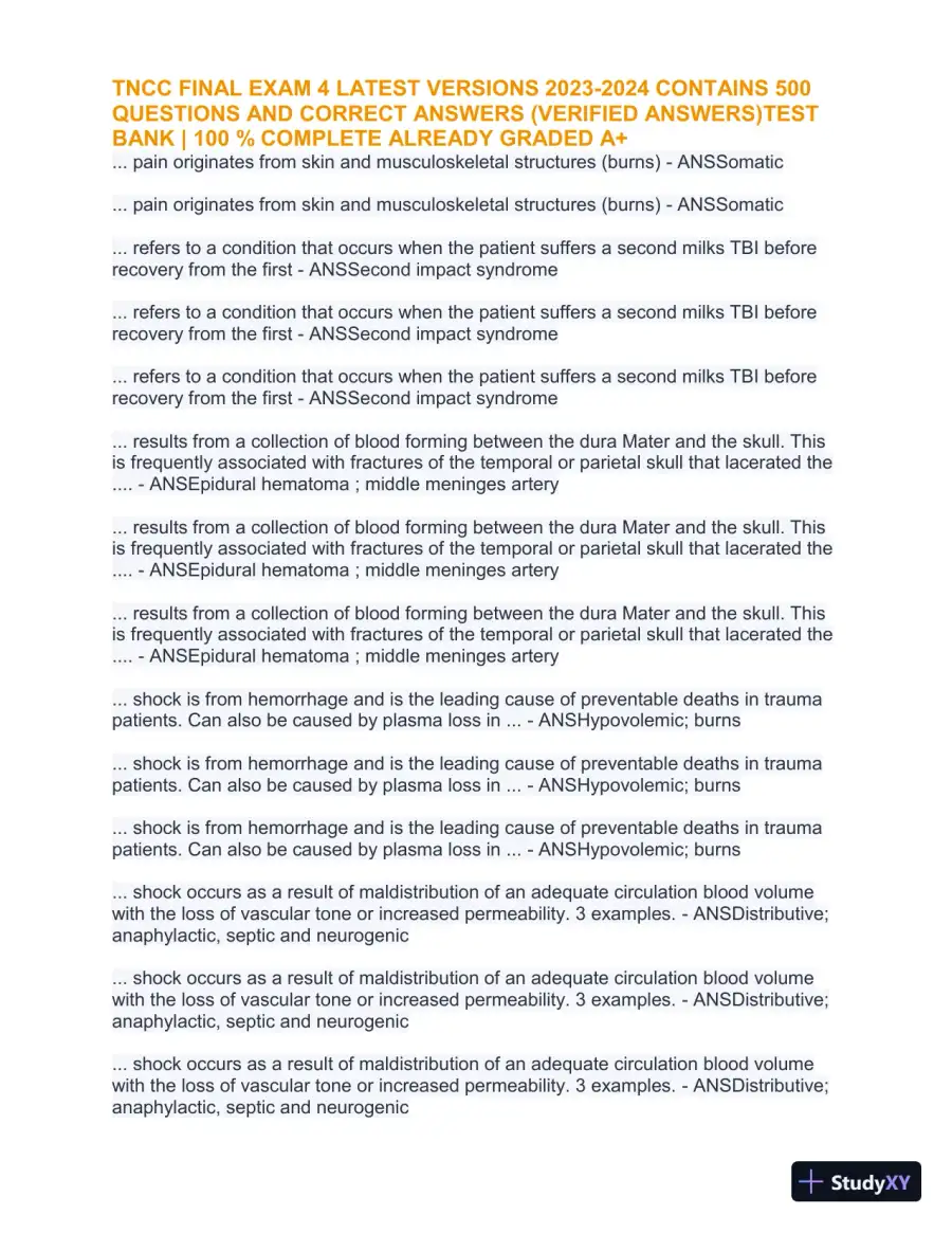 2023-2024 TNCC Final Practice Exam 4 with Answers (1343 Solved Questions), page 31