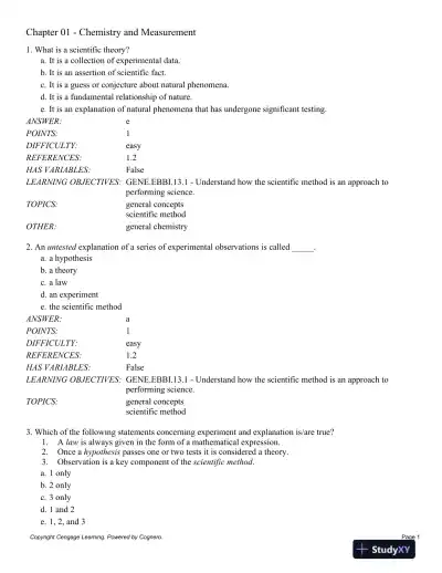 General Chemistry, 11th Edition Test Bank - Page 1 preview image