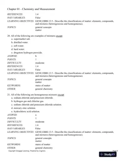 General Chemistry, 11th Edition Test Bank - Page 10 preview image