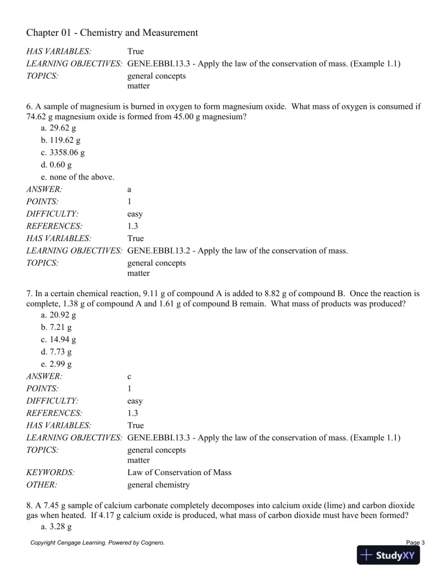 General Chemistry, 11th Edition Test Bank, page 4