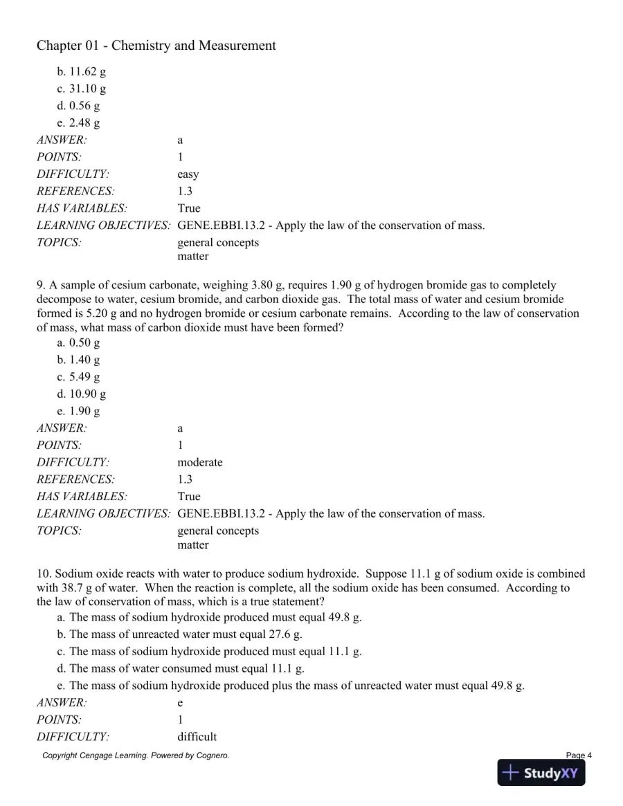 General Chemistry, 11th Edition Test Bank, page 5