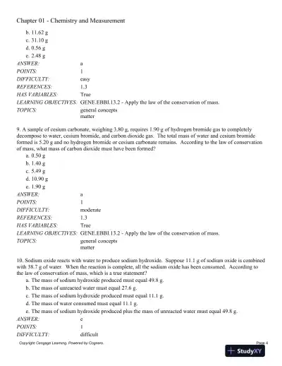 General Chemistry, 11th Edition Test Bank - Page 5 preview image