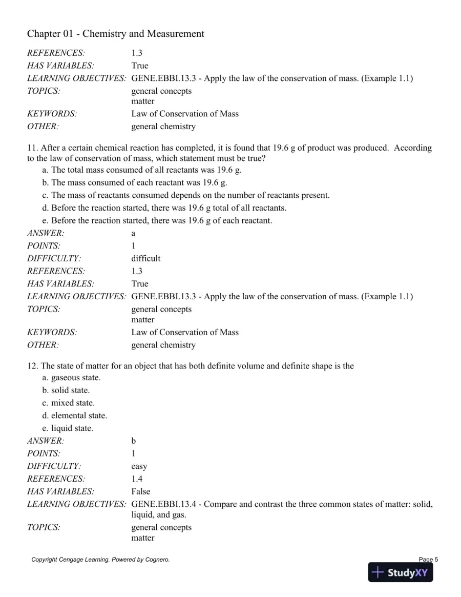 General Chemistry, 11th Edition Test Bank, page 6